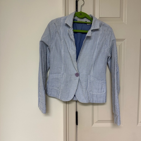 Women's Striped Blazer - Blue - Picture 1 of 4